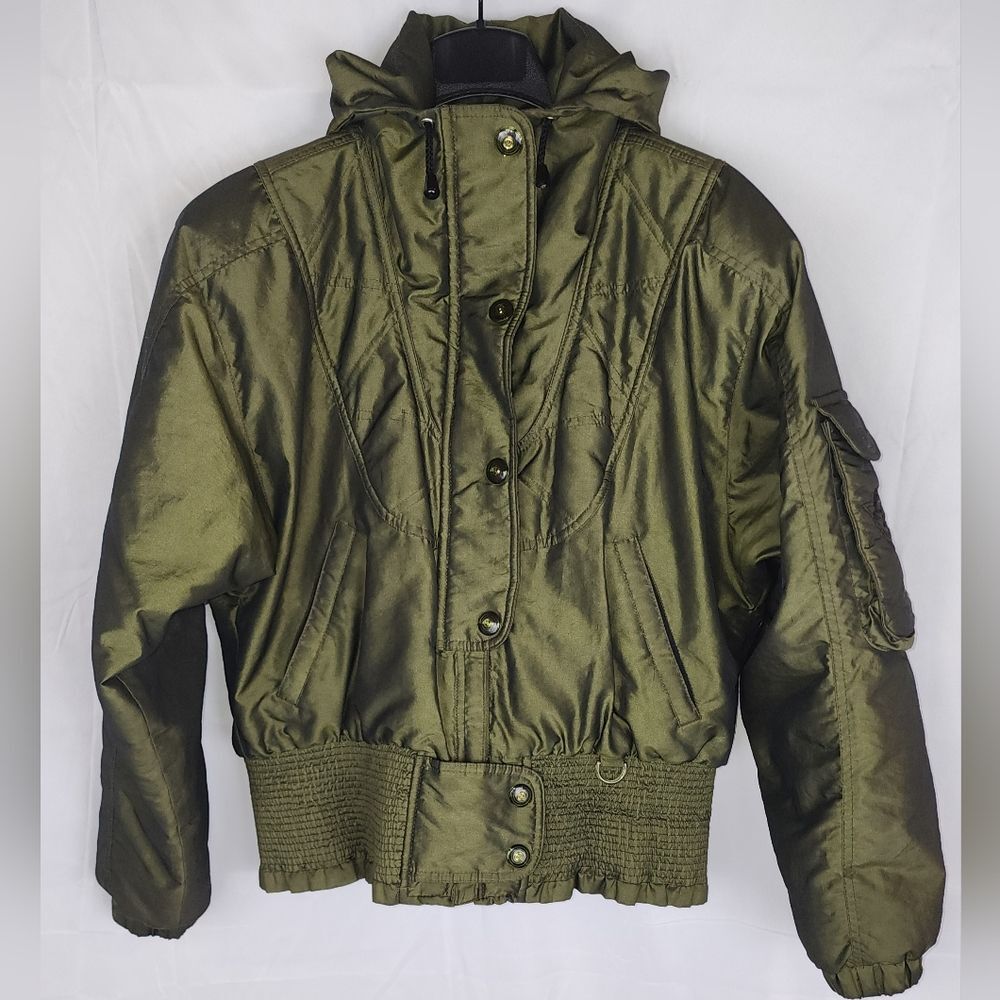 Vintage NILS Skiwear women's green ski coat size 14